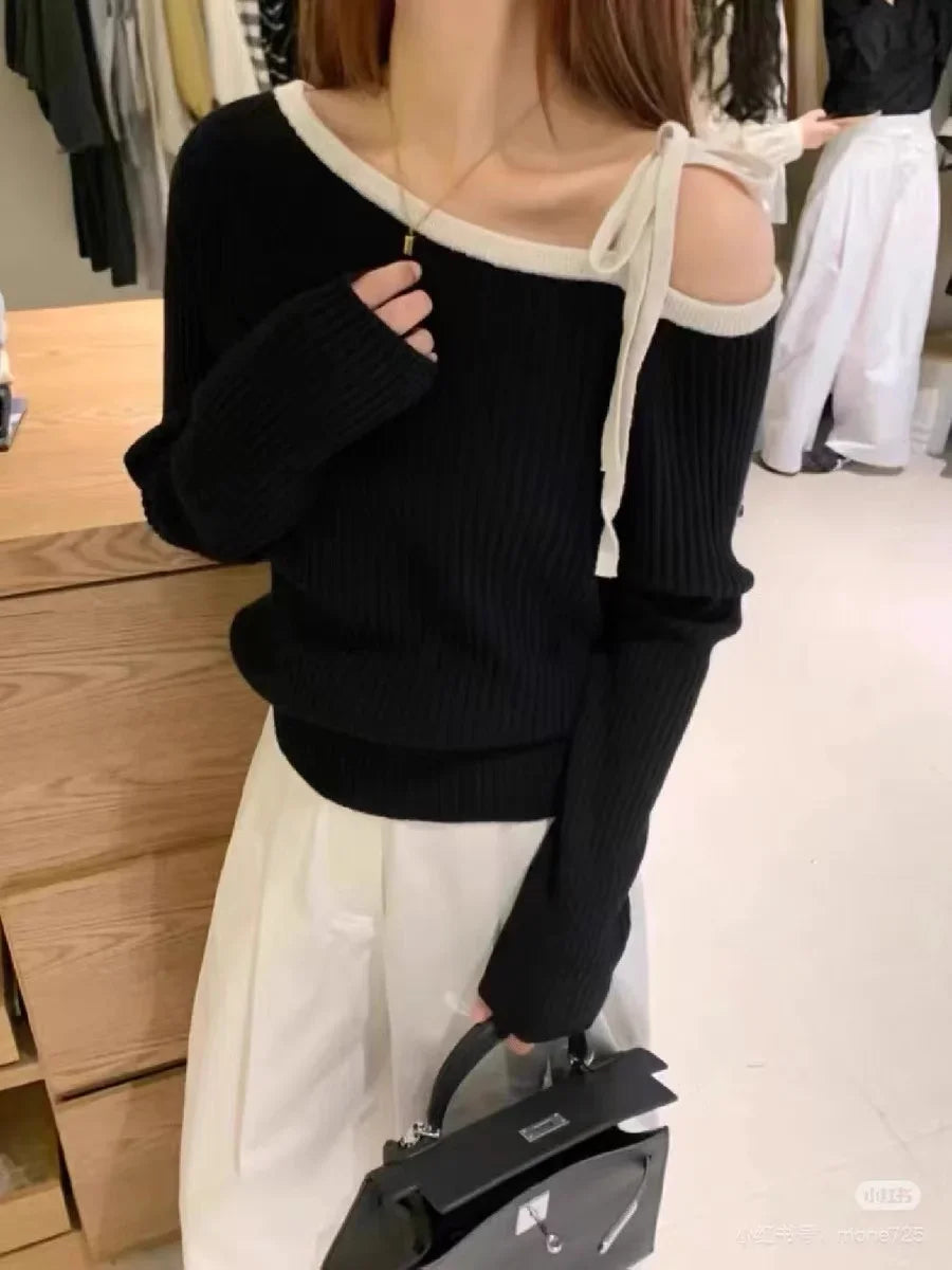 Off-Shoulder Knit Sweater