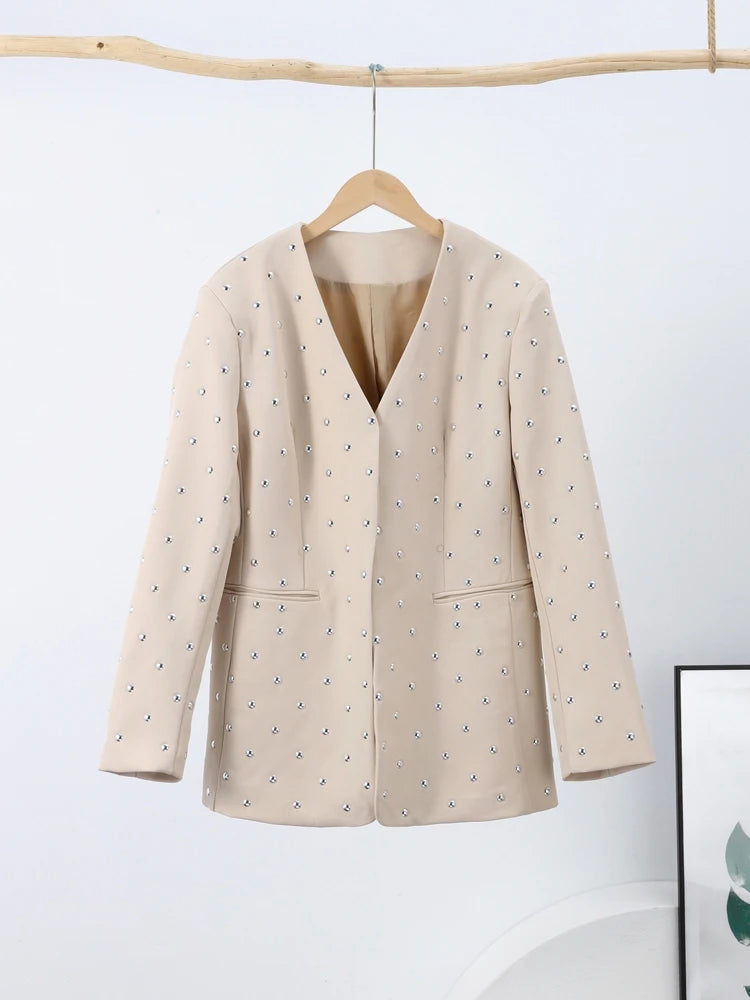 Rivet Luxe V-Neck Blazer Jacket