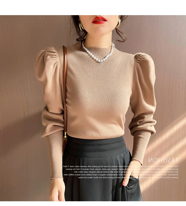 Slim Fit Puff Sleeve Sweater