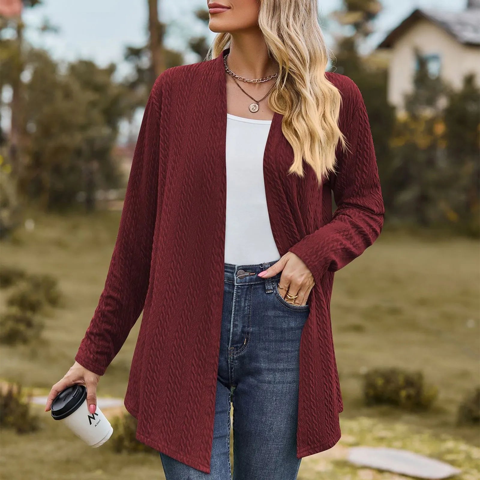 Loose Solid Color Cardigan
