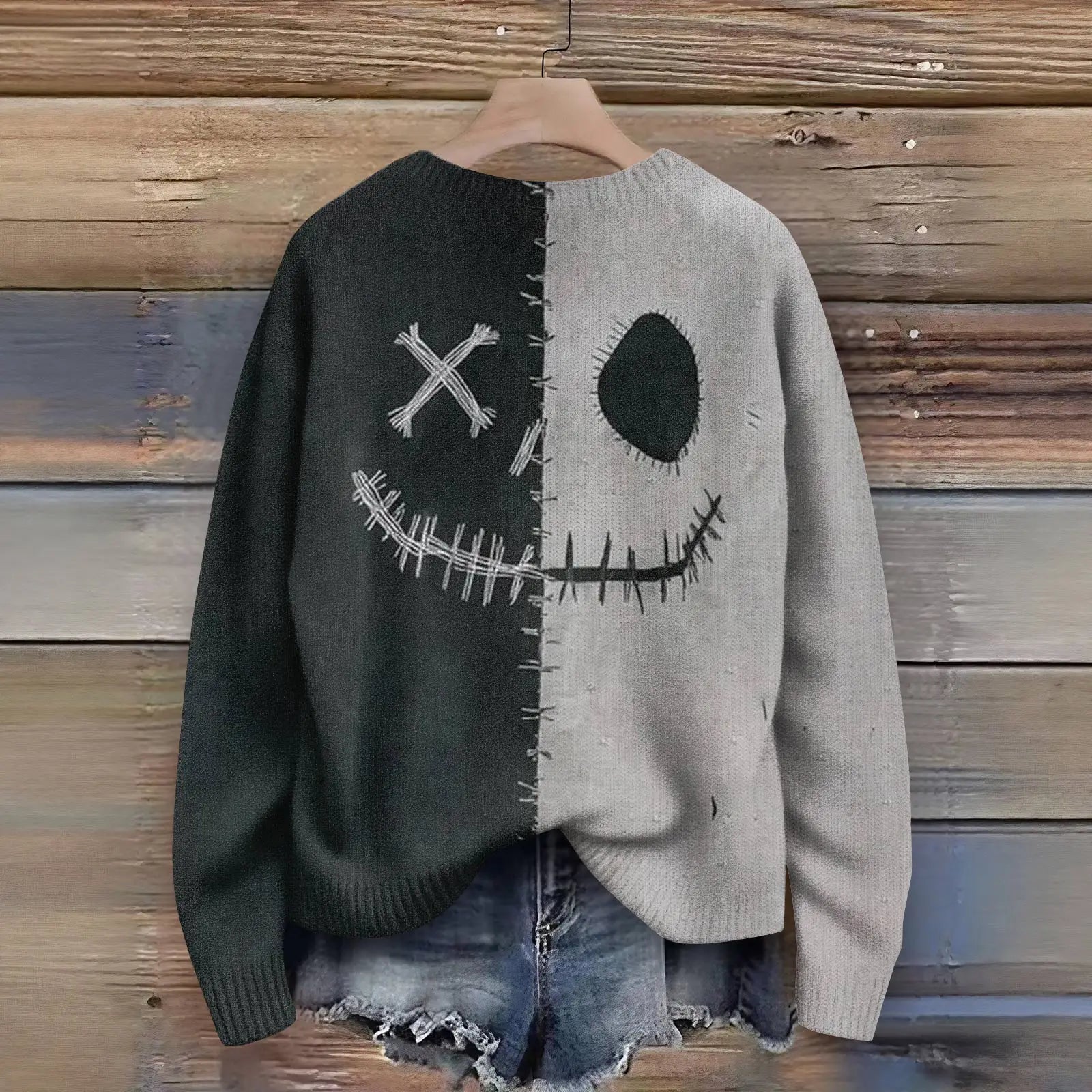 Printed Oversized Knit Sweater