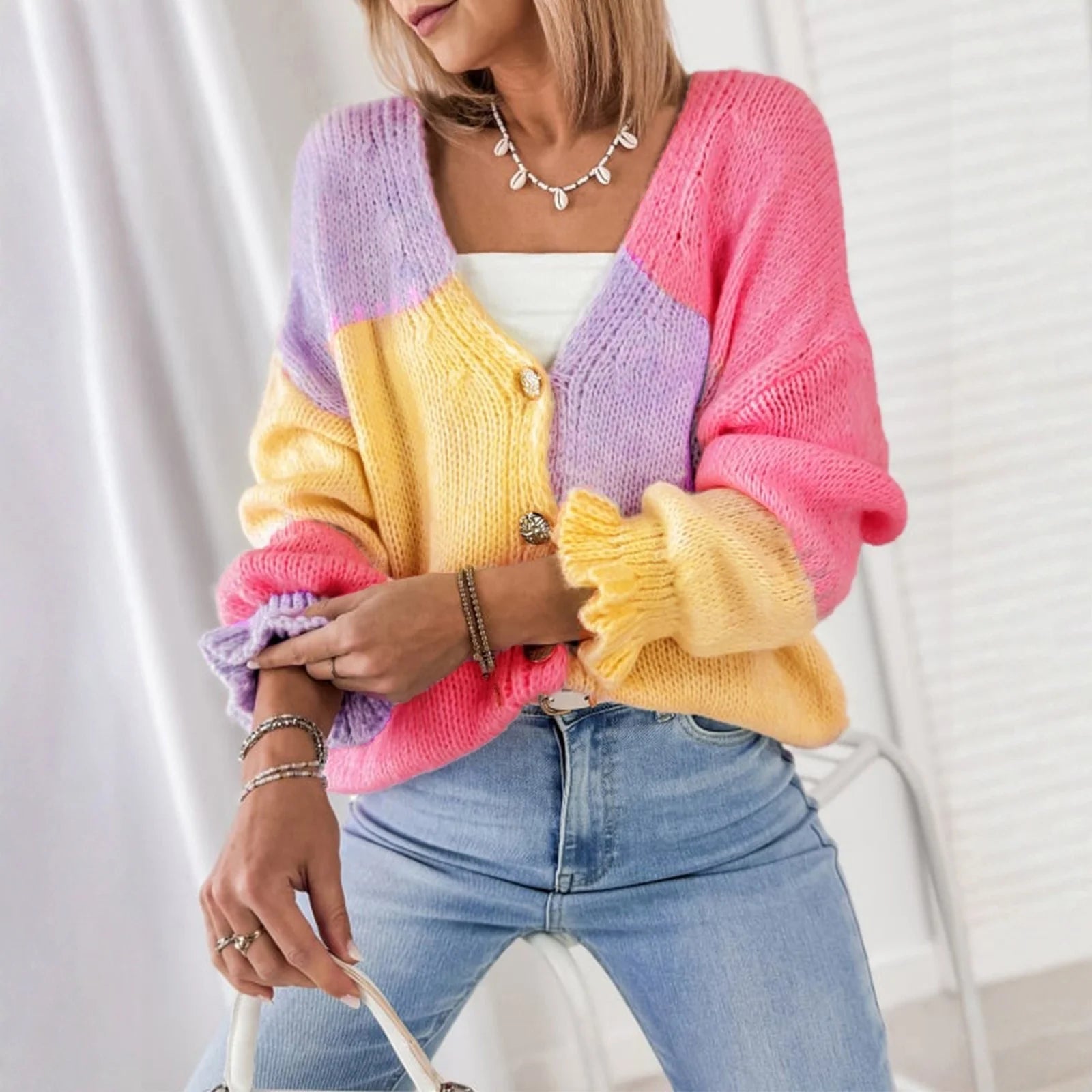 Minimalist Short Sleeve Knit Cardigan