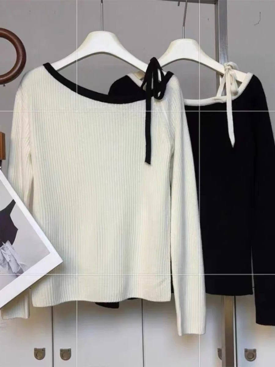 Off-Shoulder Knit Sweater