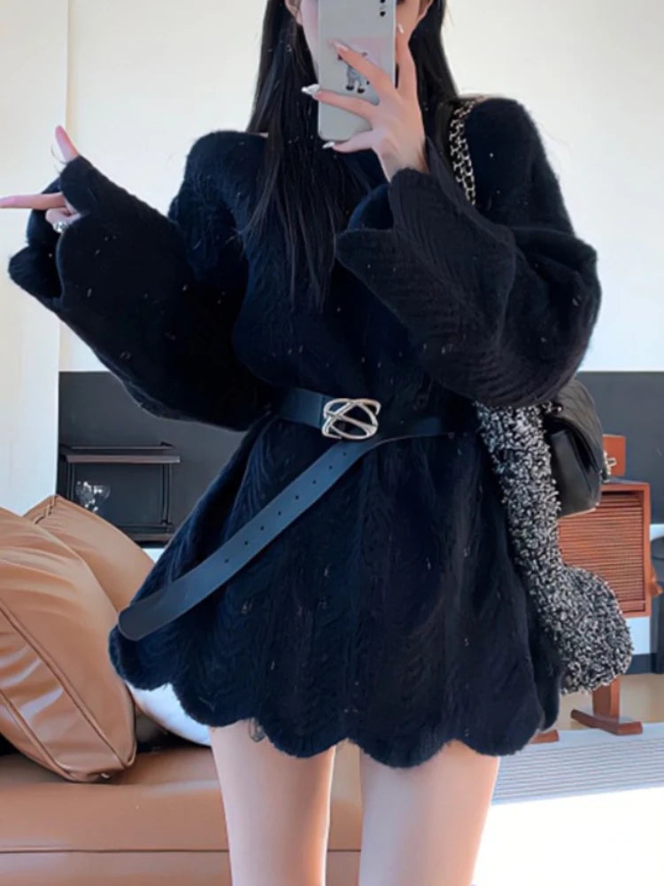 Off-Shoulder Knit Sweater Dress