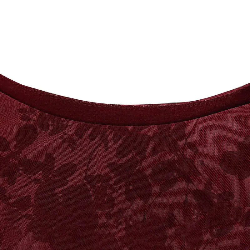 Wine Red Knitted Mini Dress