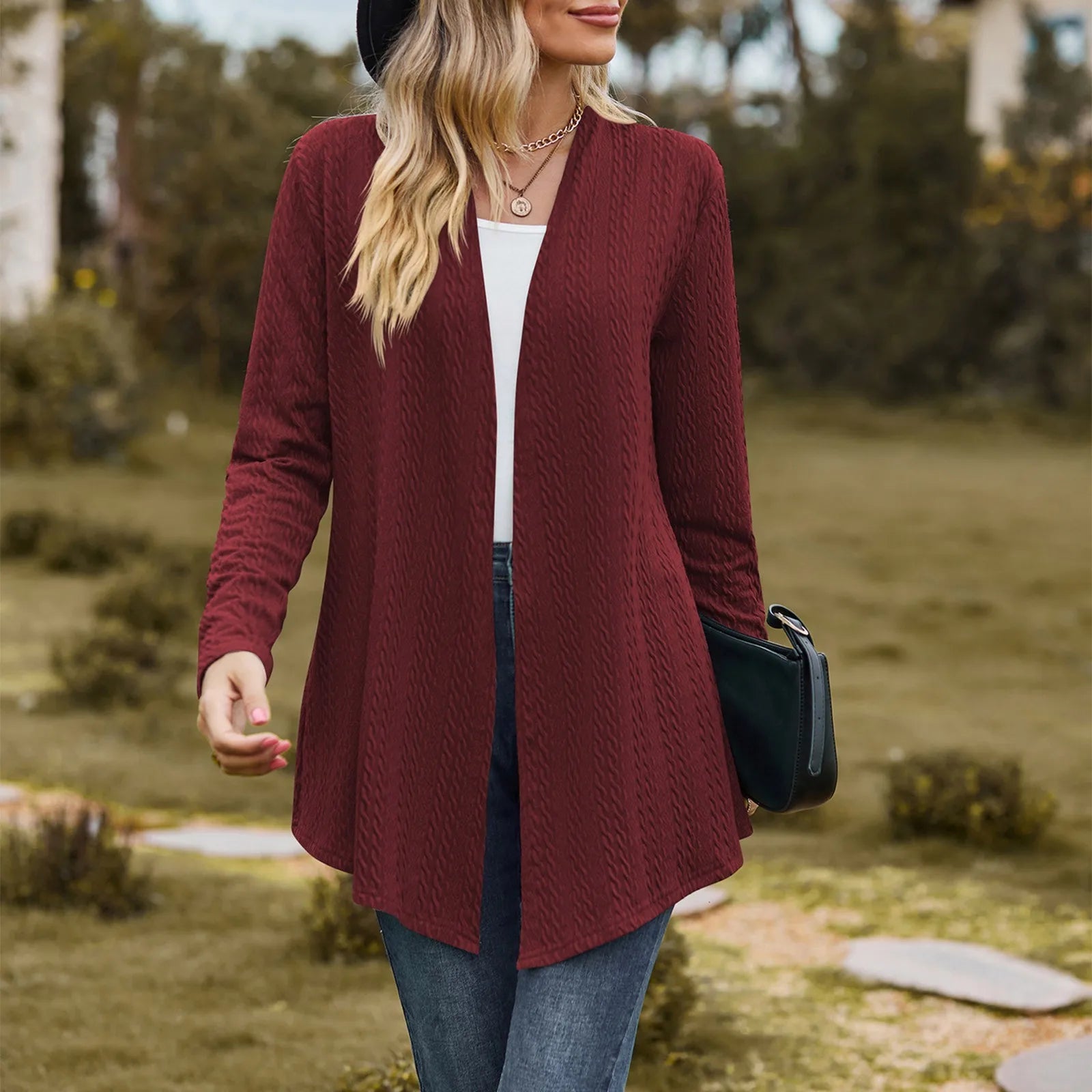 Loose Solid Color Cardigan