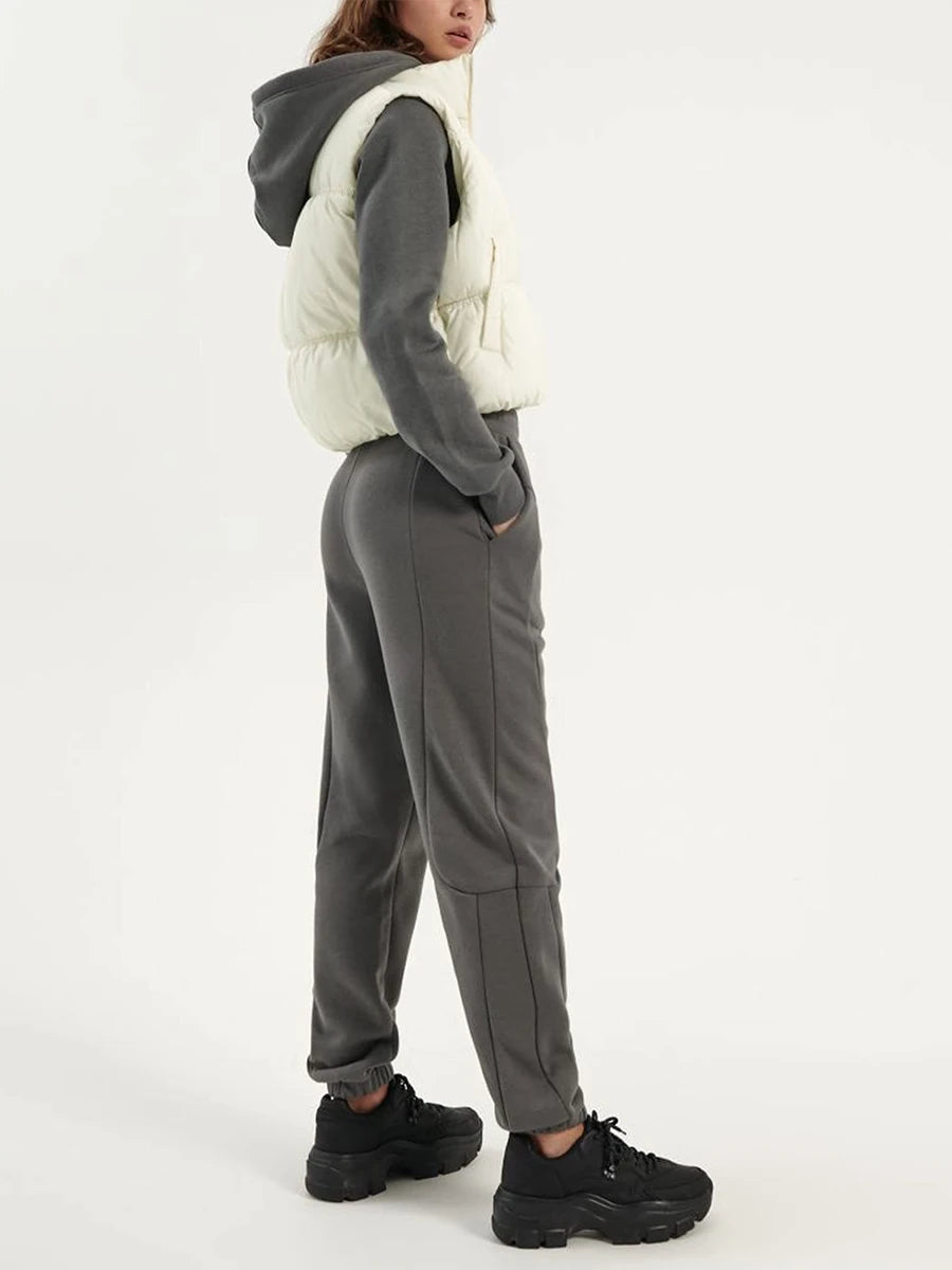 Quilted Puffer Vest with Stand Collar