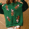 Frost Glow Christmas Patchwork Sweatshirt