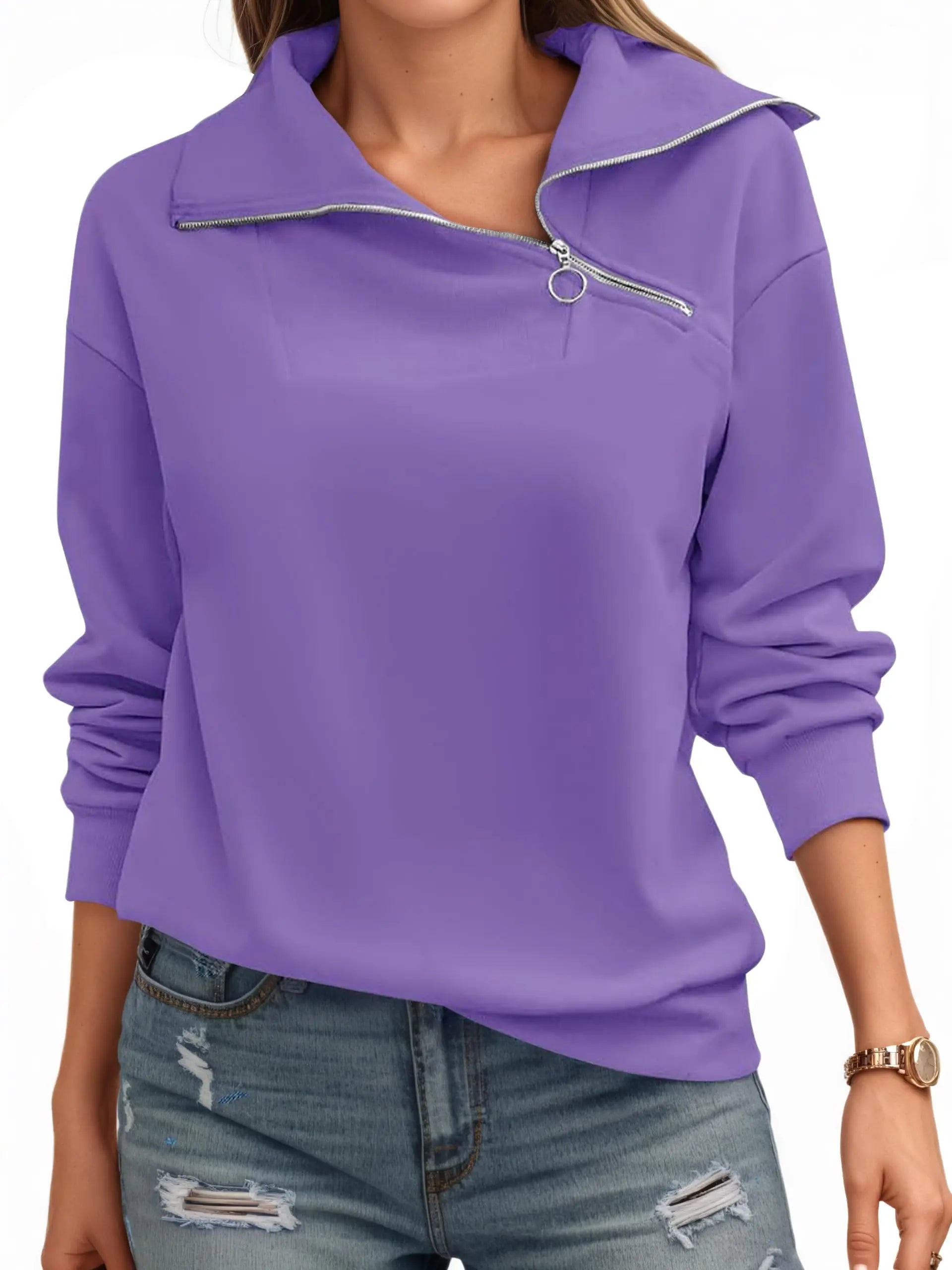 Oversized Fleece Turtleneck Sweatshirt