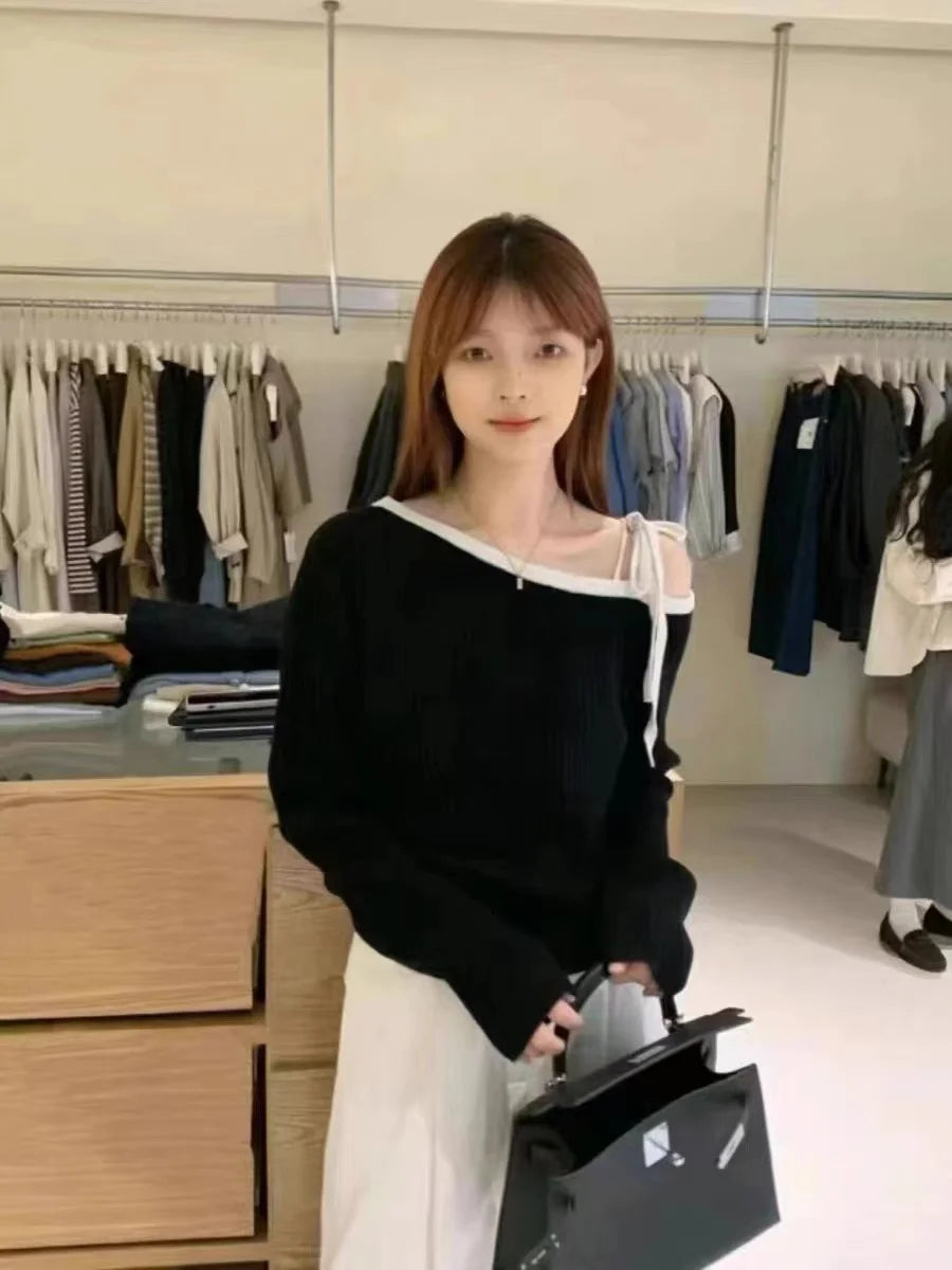 Off-Shoulder Knit Sweater