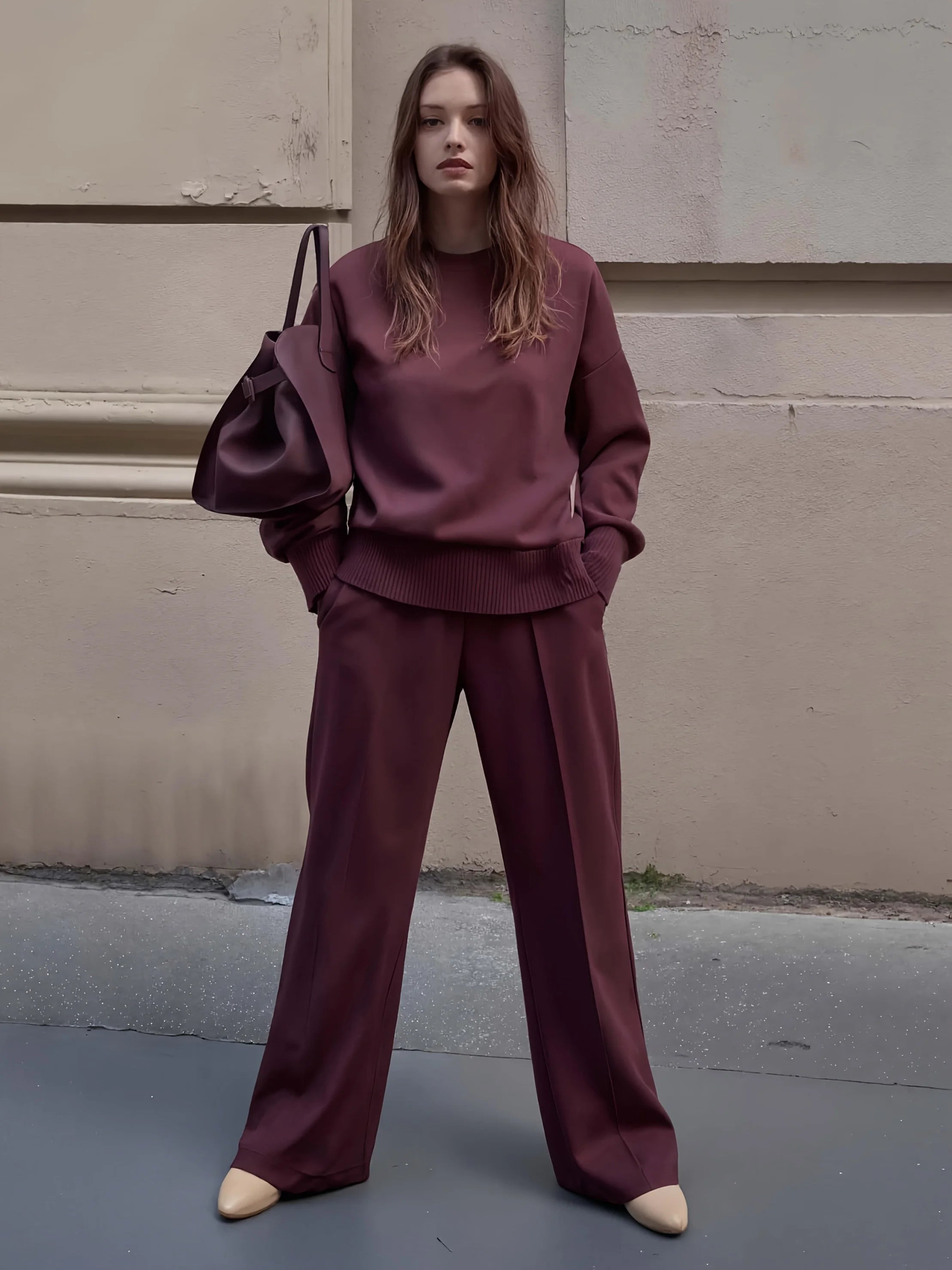 Wool Two-Piece Tracksuit Set