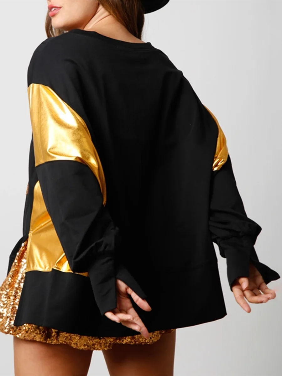 Sequin Santa Oversized Christmas Pullover