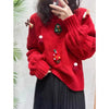 Red Thickened Winter Knitted Sweater