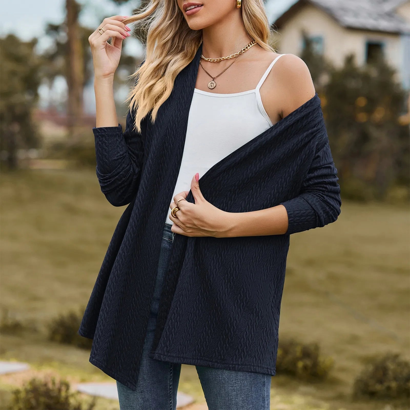 Loose Solid Color Cardigan