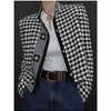 Houndstooth Stand Collar Jacket