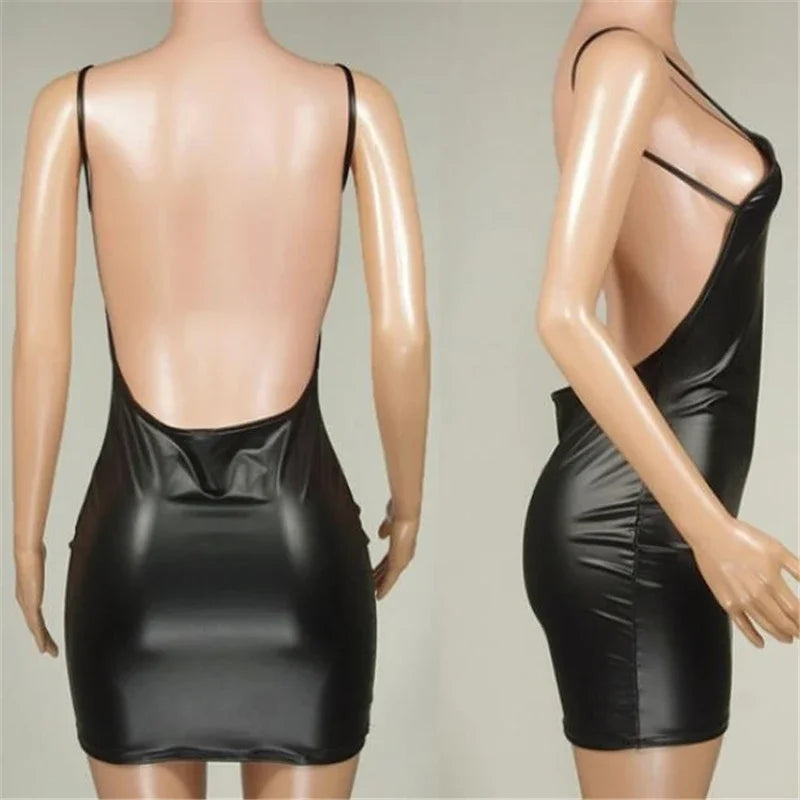 Faux Leather Mini Dress
