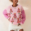 Frost Glow Christmas Patchwork Sweatshirt
