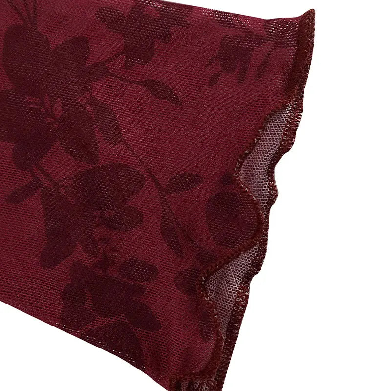 Wine Red Knitted Mini Dress