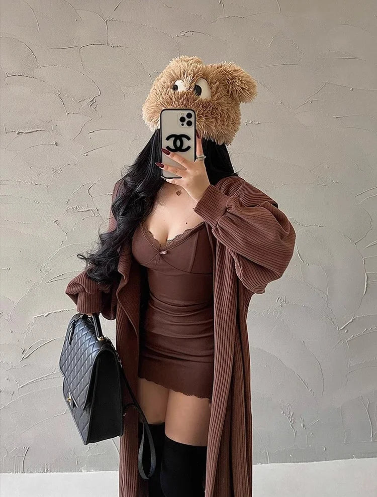 Red Lace Camisole Mini Dress