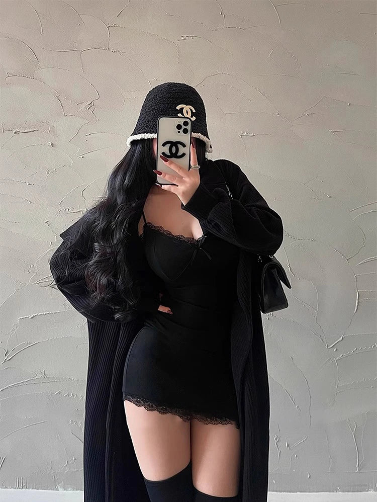 Red Lace Camisole Mini Dress