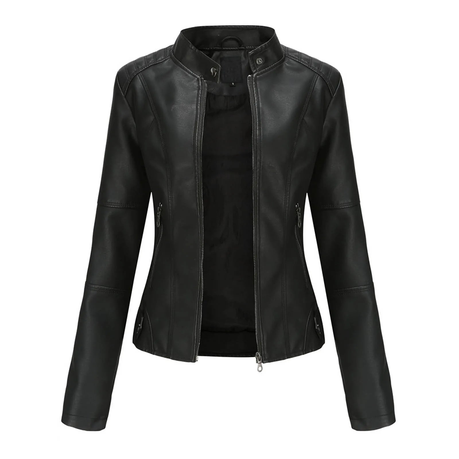 PU Leather Bomber Jacket