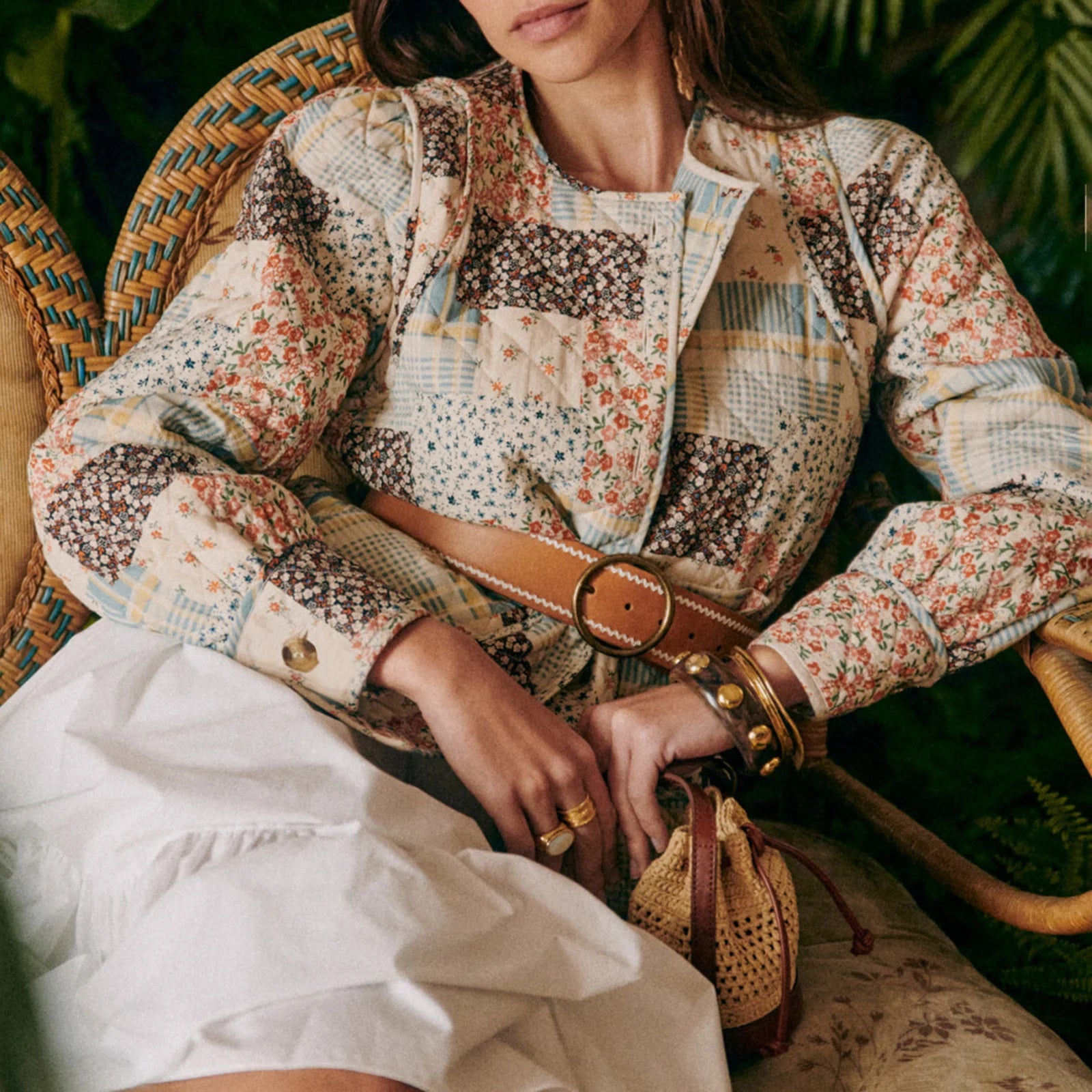 Floral Quilted Button Jacket