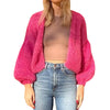Faux Fur Trim Knit Cardigan