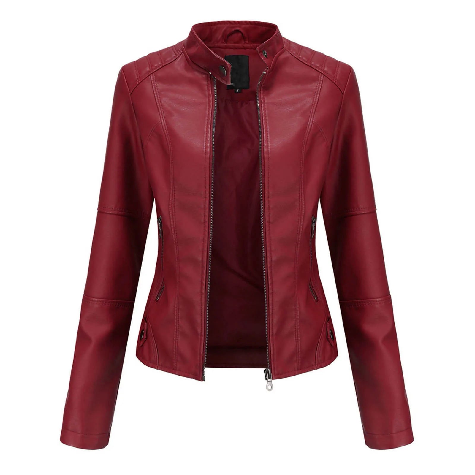 PU Leather Bomber Jacket