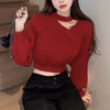 Puff Sleeve Hollow Knit Sweater
