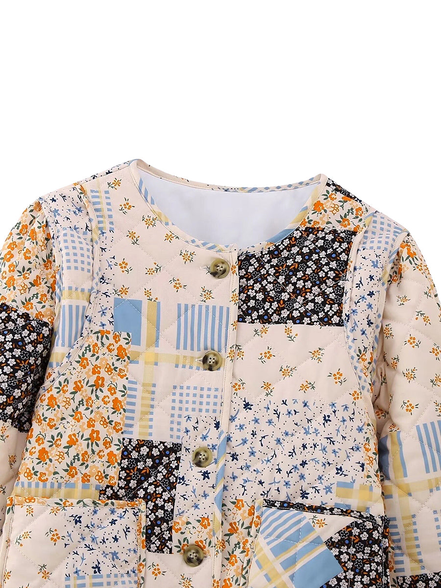 Floral Quilted Button Jacket