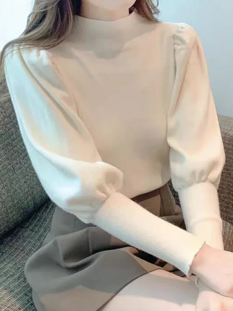 Slim Fit Puff Sleeve Sweater