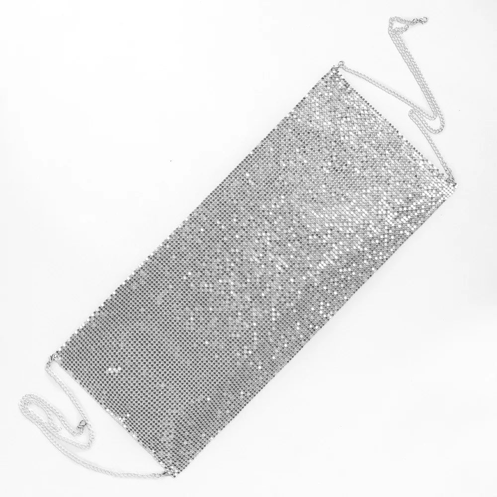 Metallic Halter Crop Top