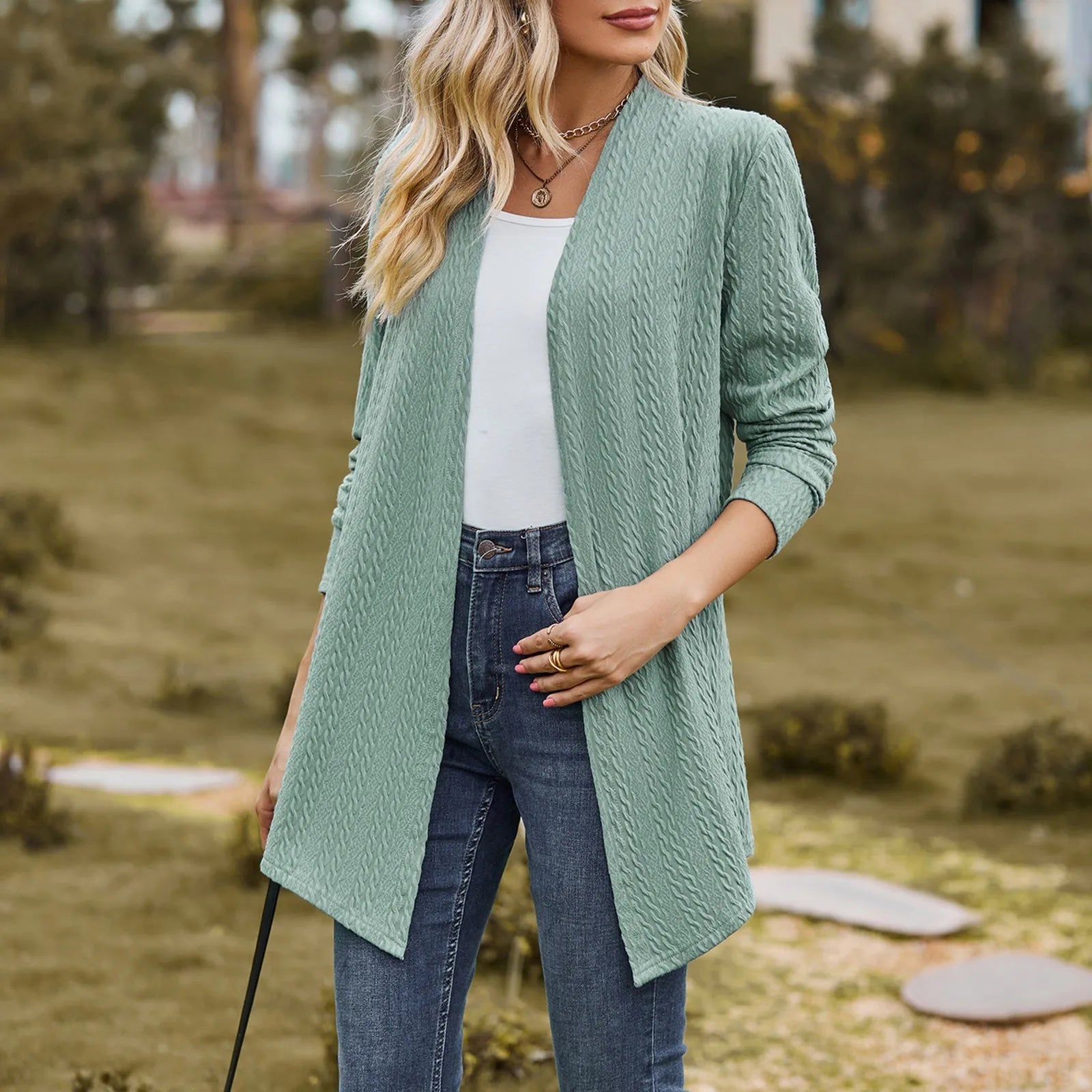 Loose Solid Color Cardigan