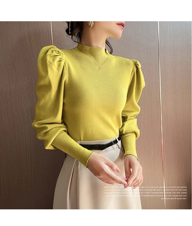 Slim Fit Puff Sleeve Sweater