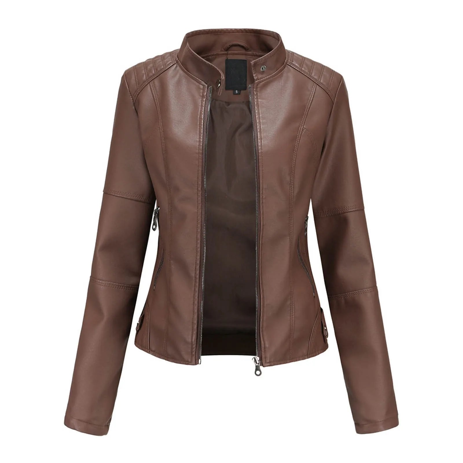 PU Leather Bomber Jacket