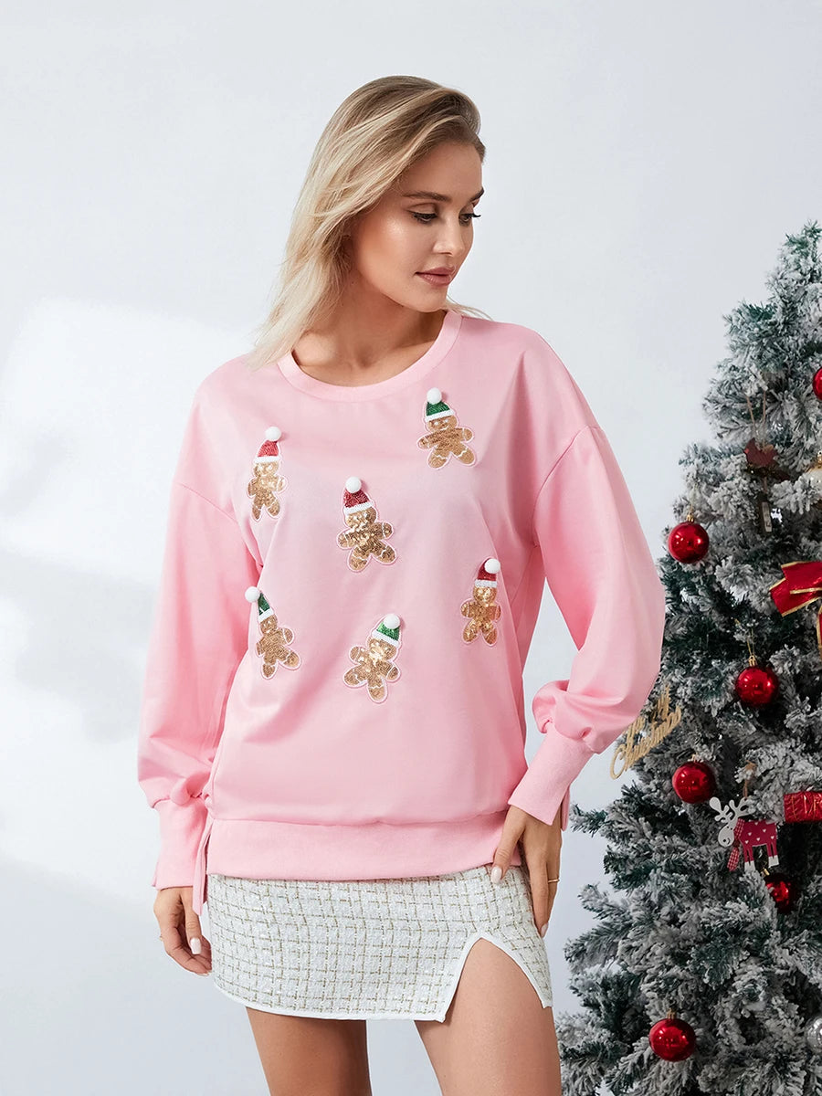 Santa Claus Sequin Crewneck Sweatshirt