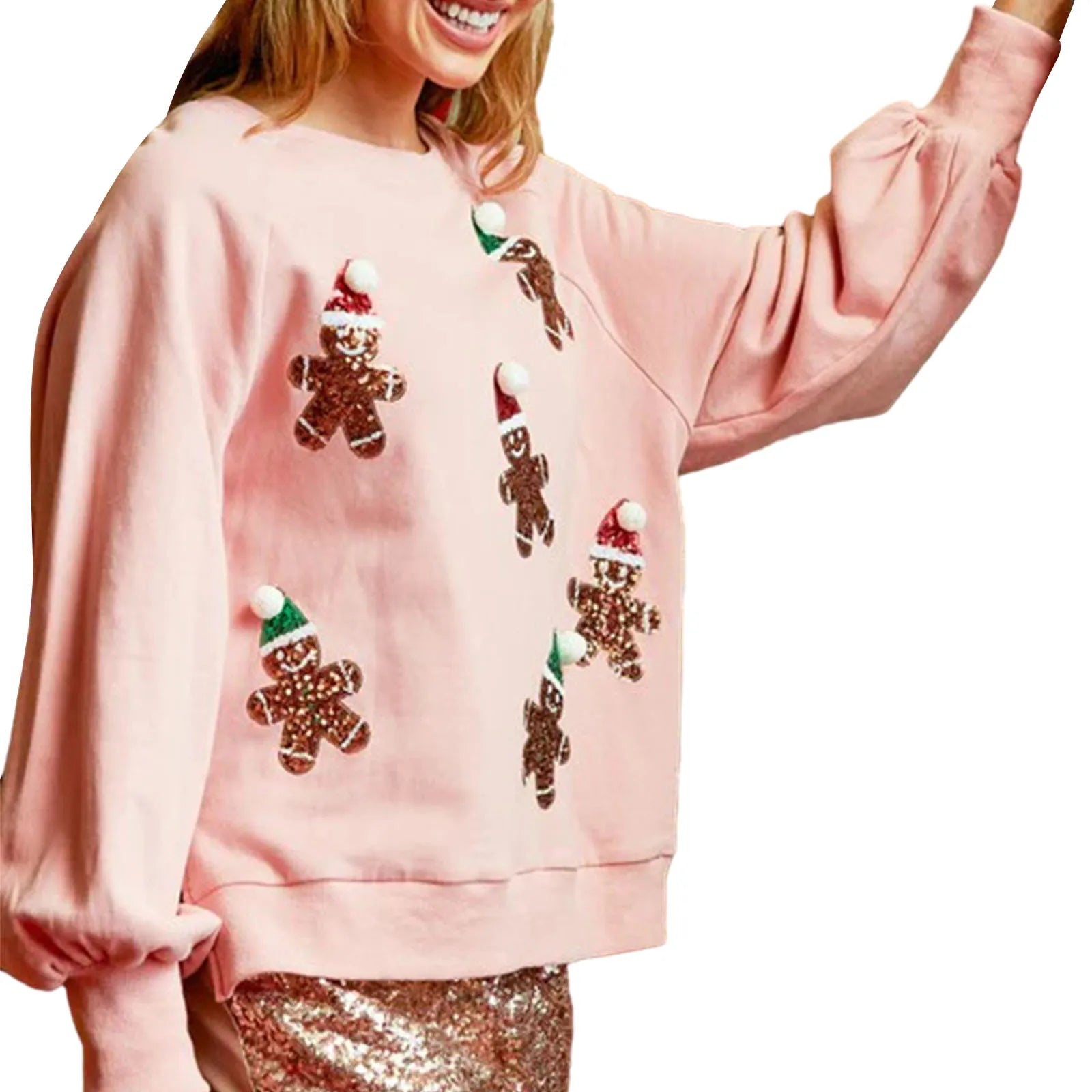 Santa Claus Sequin Crewneck Sweatshirt