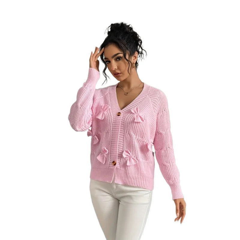 Bow Detail Knit Cardigan