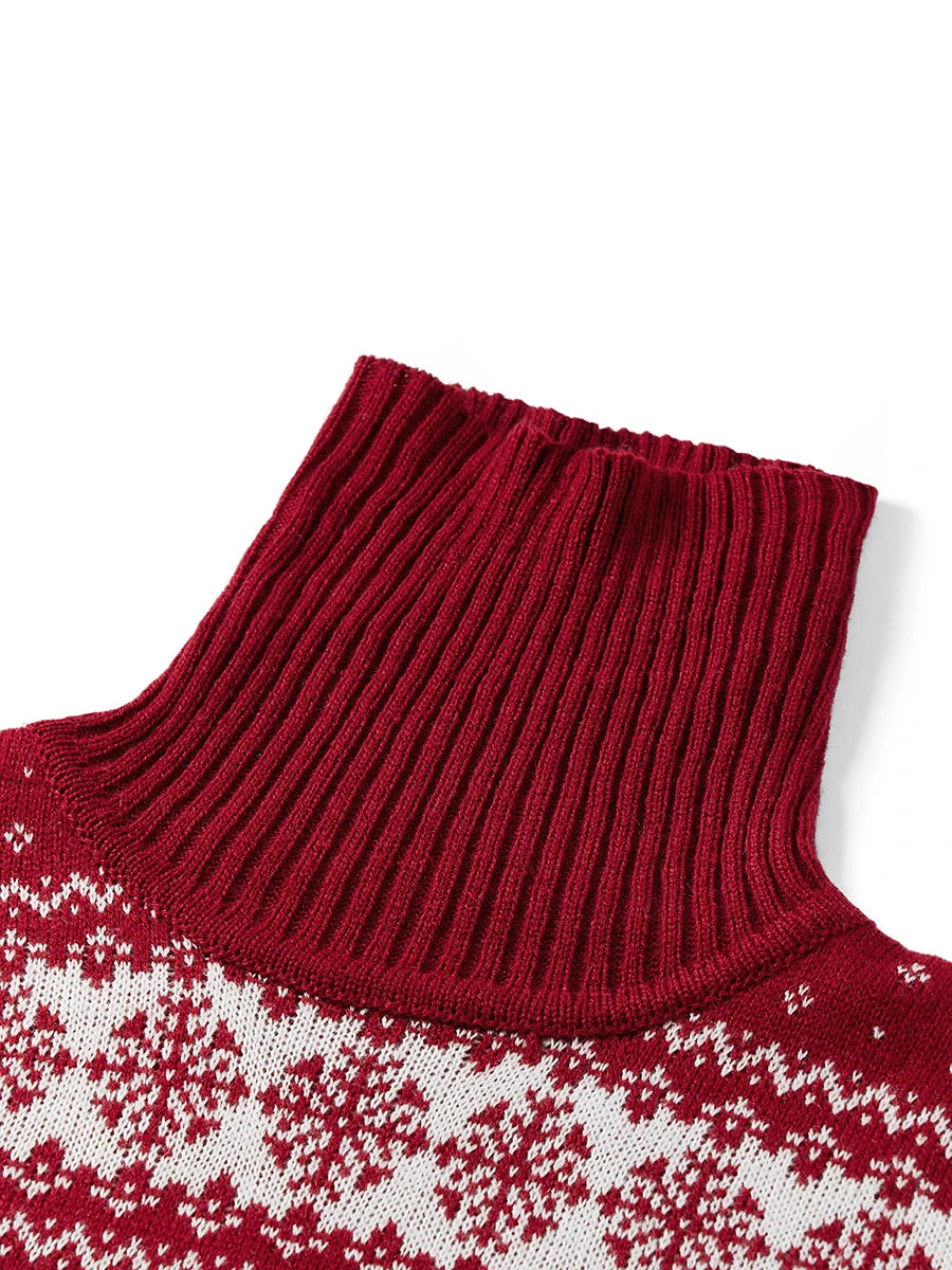 Snowflake High-Neck Sweater