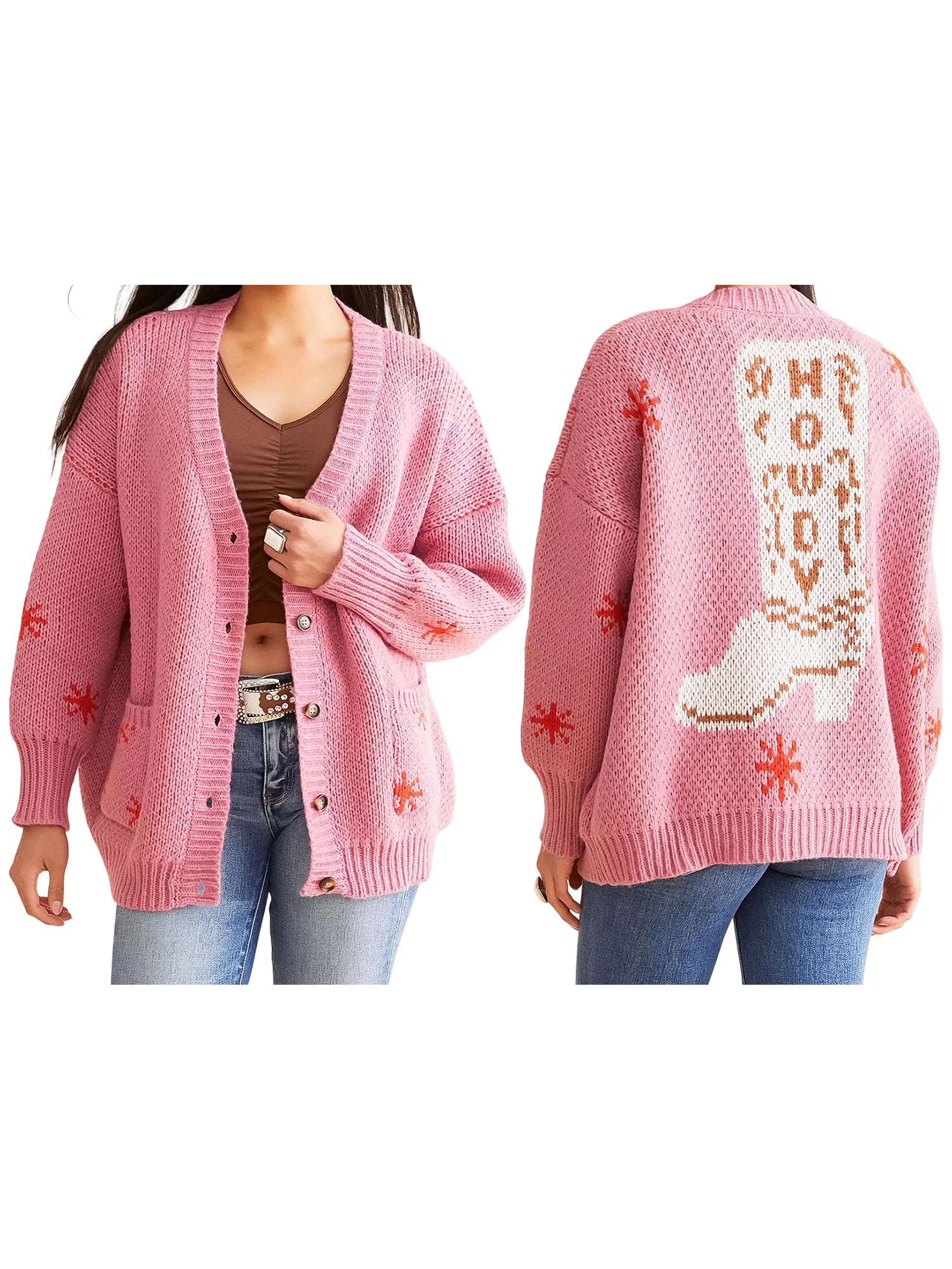 V-Neck Knit Cardigan
