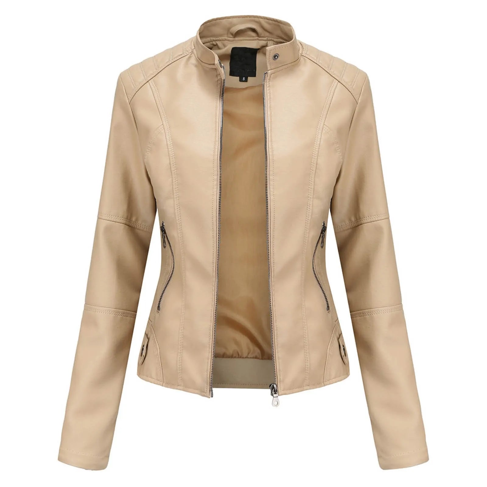 PU Leather Bomber Jacket