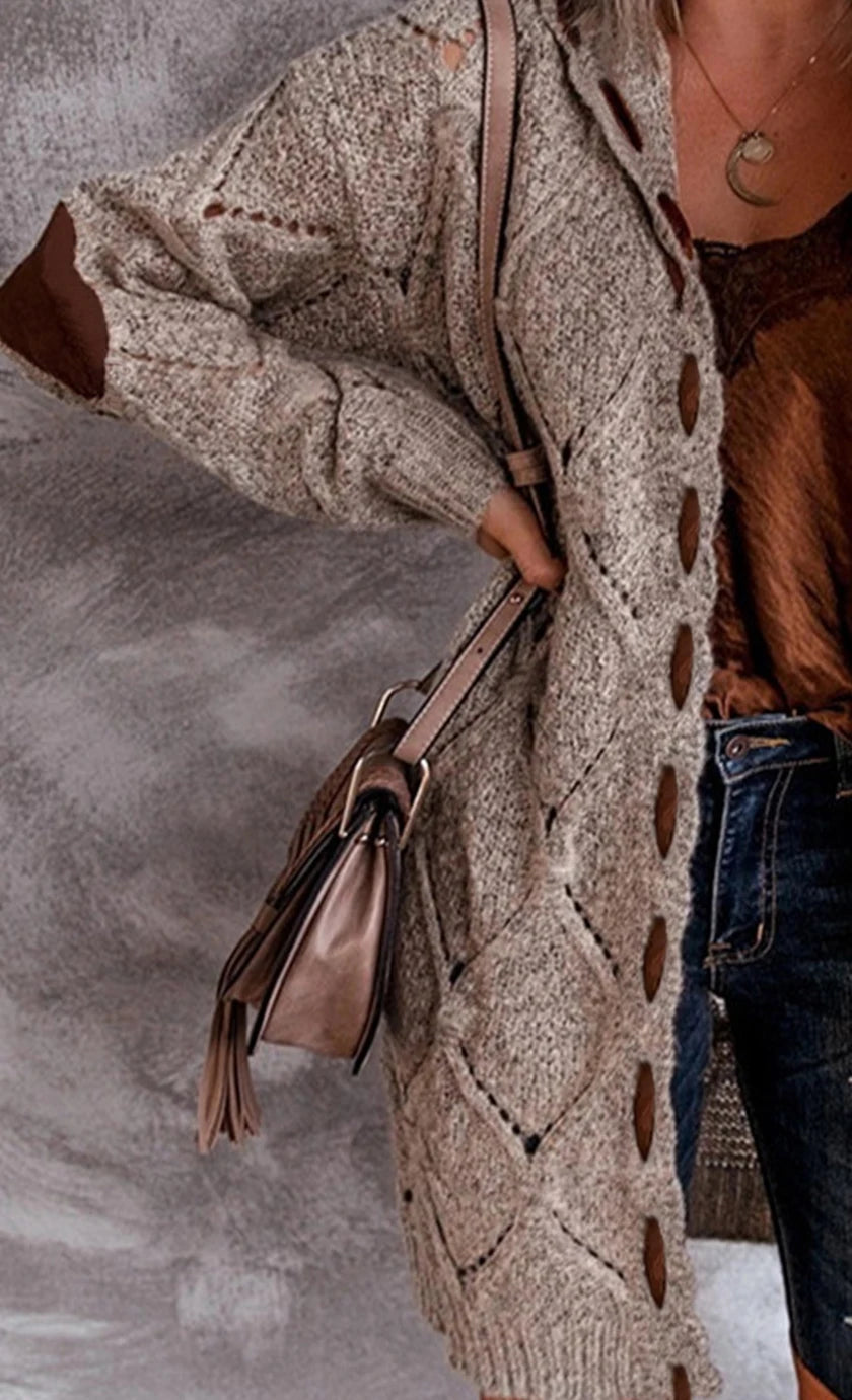 Plus Size Color Block Hooded Cardigan