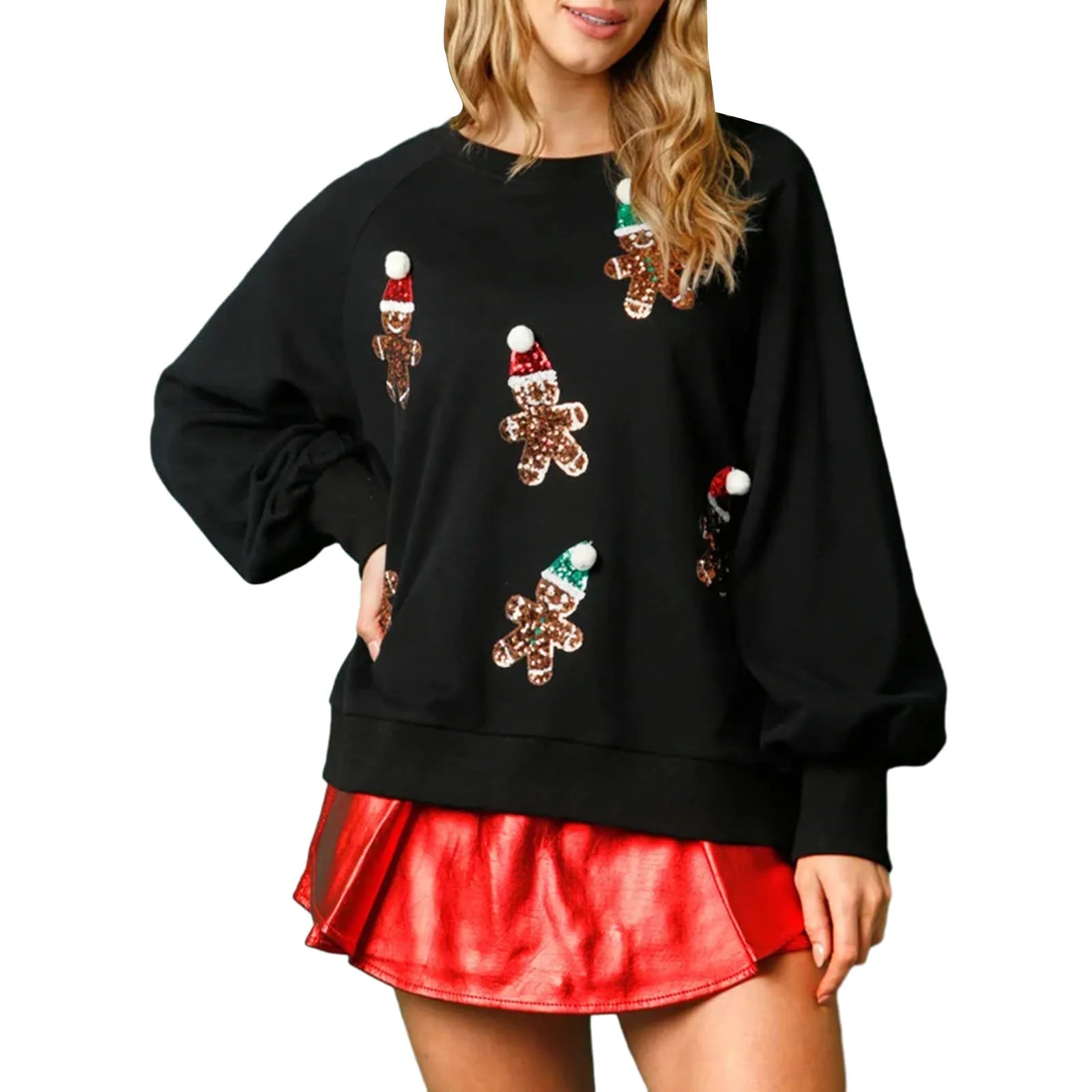 Santa Claus Sequin Crewneck Sweatshirt