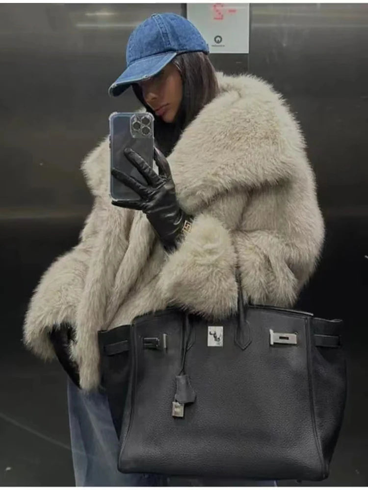 Faux Fur Oversized Coat