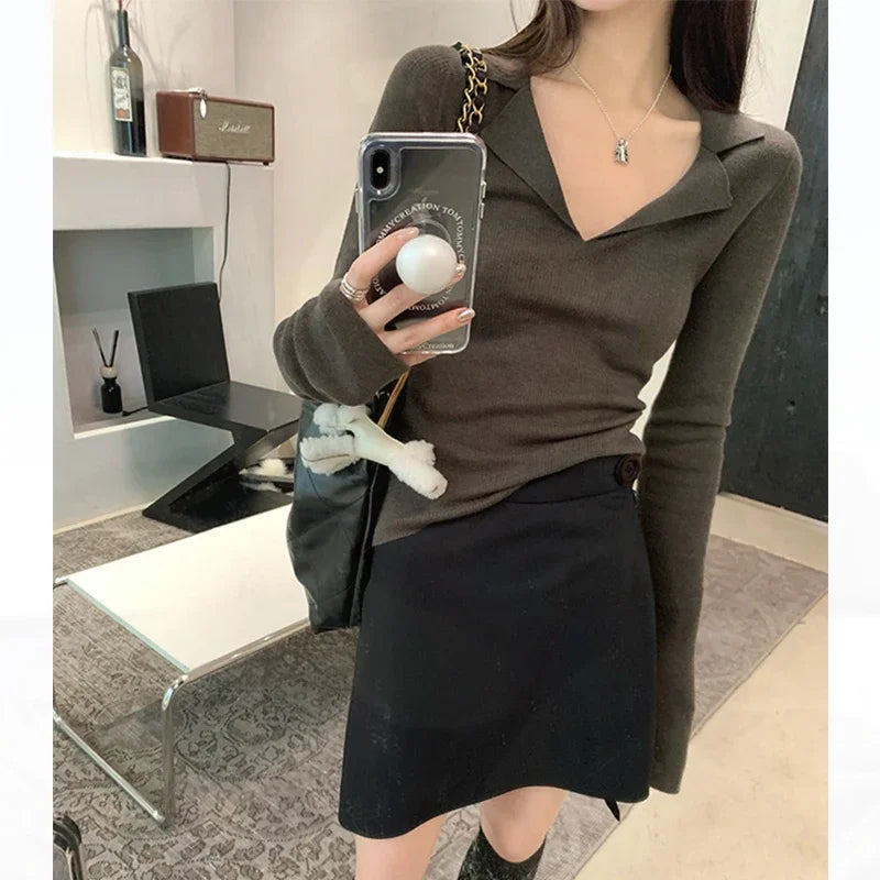 Off-Shoulder Knit Sweater