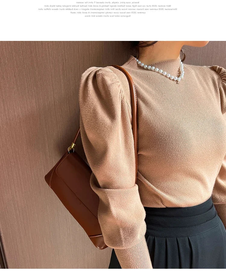 Slim Fit Puff Sleeve Sweater