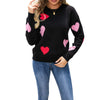 Heart Print Knit Pullover