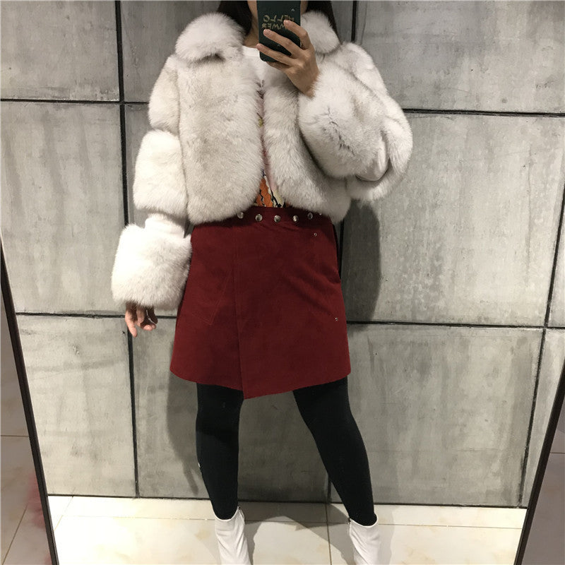 Faux Fur Lapel Coat