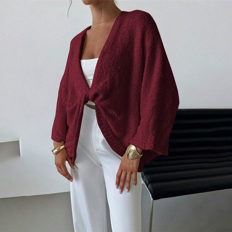 Criss Cross Front Knit Sweater