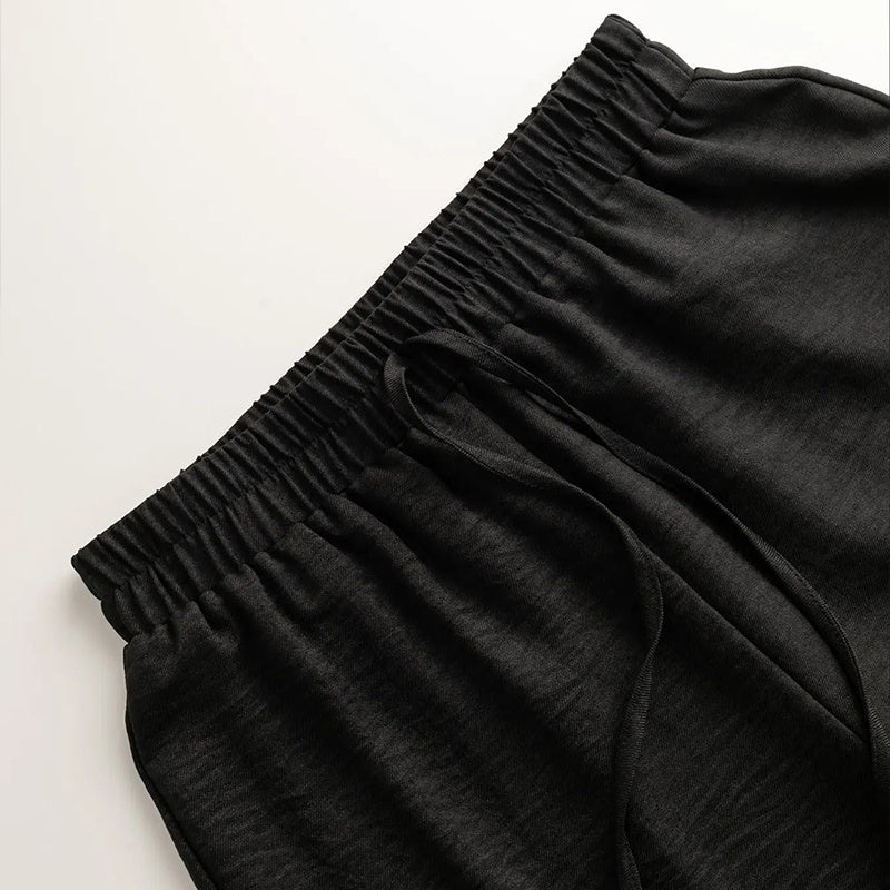 Lapel Button-Up Pants Set